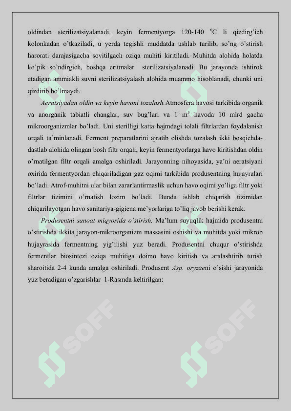 Fermentlarni mikrobiologik sintez yo’li bilan ajratib olish 8
