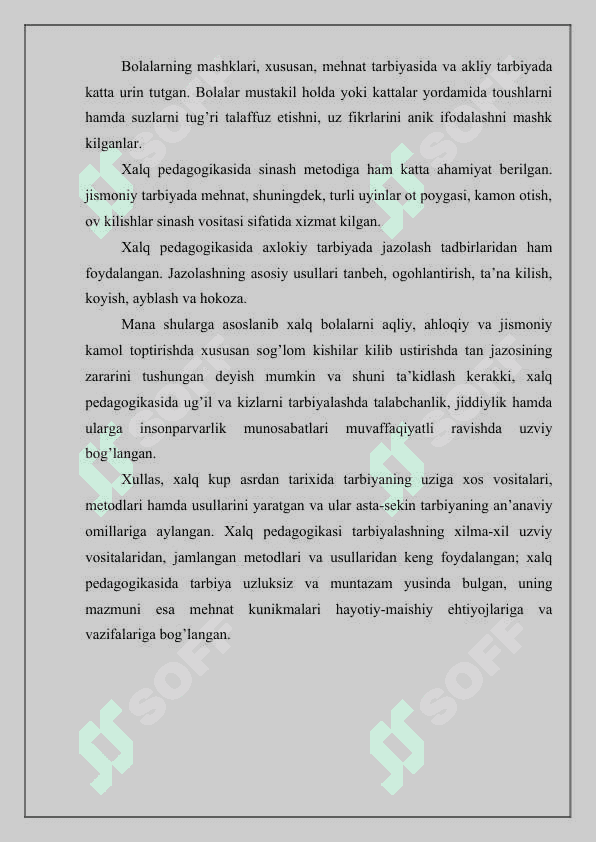 O’zbek xalq  pedagogikasining imkoniyatlari va istiqbollari 8