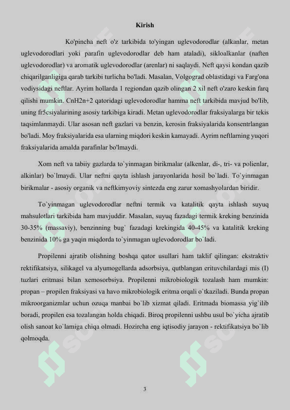 Propilen oksidini gidratlash jarayonini o’rganish 3