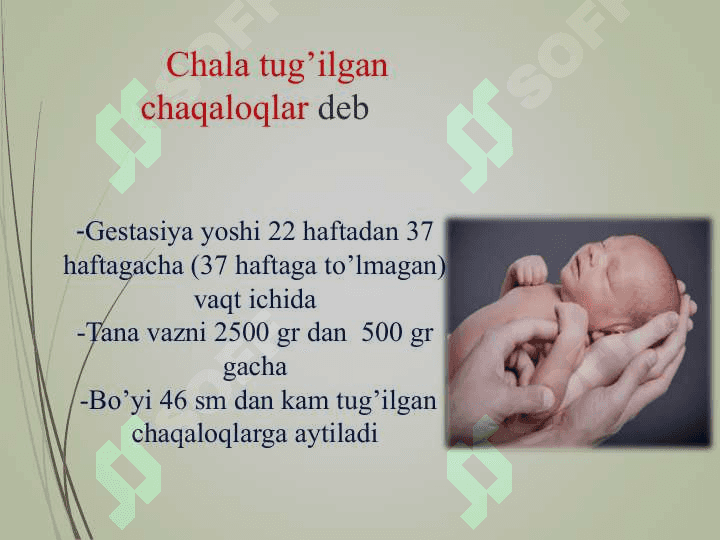 Chala tuğilgan chaqaloqlar 2