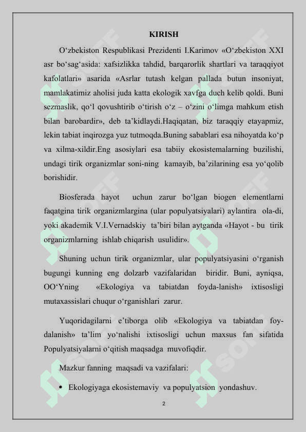 Populyatsiya tushunchasi 2