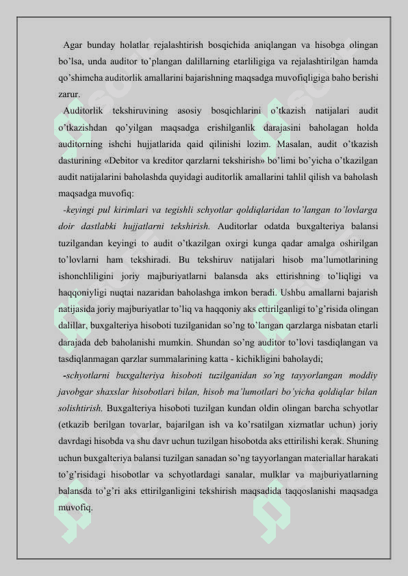 Moliyaviy hisobot tuzilgandan keyingi xodisalar va ularning auditorlik hulosasiga ta’siri 4