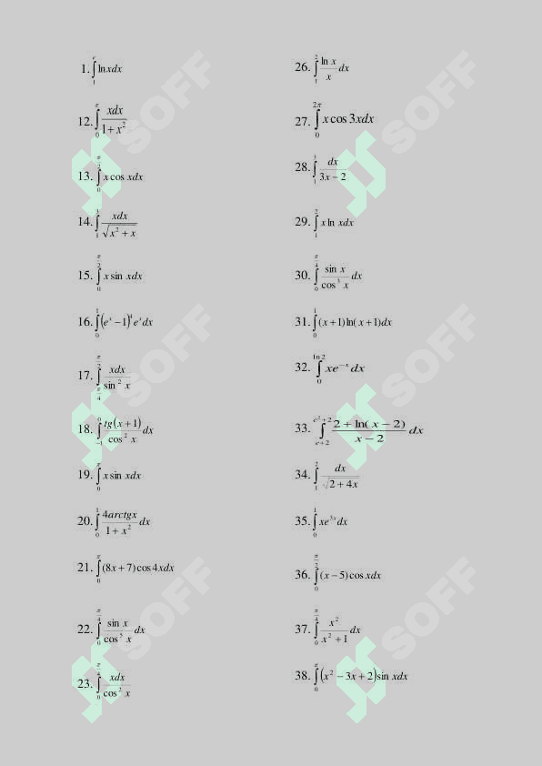 Aniq integral, uning geometrik ma’nosi va xossalalari. Nyuton-Leybnits formulasi. O’zgaruvchini almashtirish va bo’laklab integrallash yordamida aniq integralni  hisoblash. 2