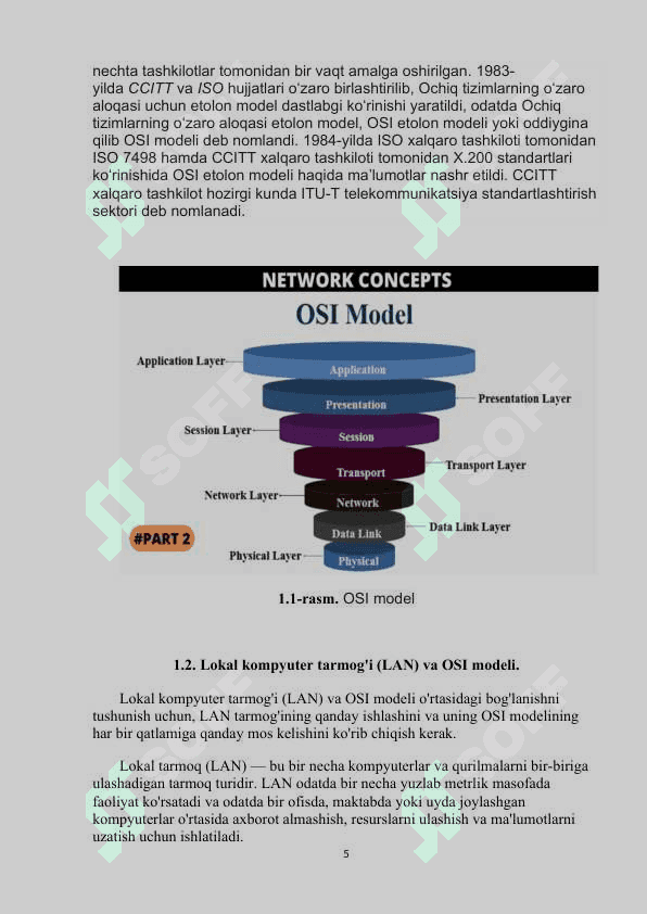 LOKAL KOMPYUTER TARMOG’IDA OSI MODELI BILAN ISHLASH 5