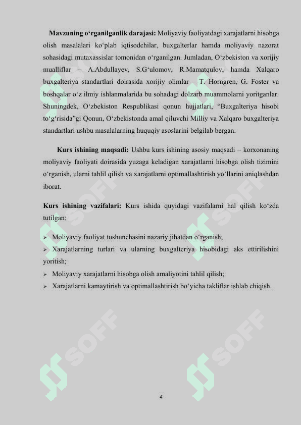 Moliyaviy faoliyat bòyicha xarajatlarni xisobga olish 4