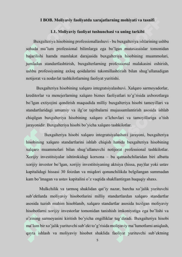 Moliyaviy faoliyat bòyicha xarajatlarni xisobga olish 5