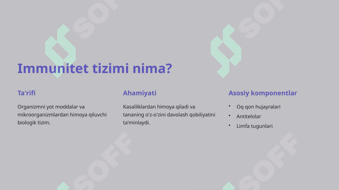 Immunitet tizimi va uni mustahkamlash yo'llari 3