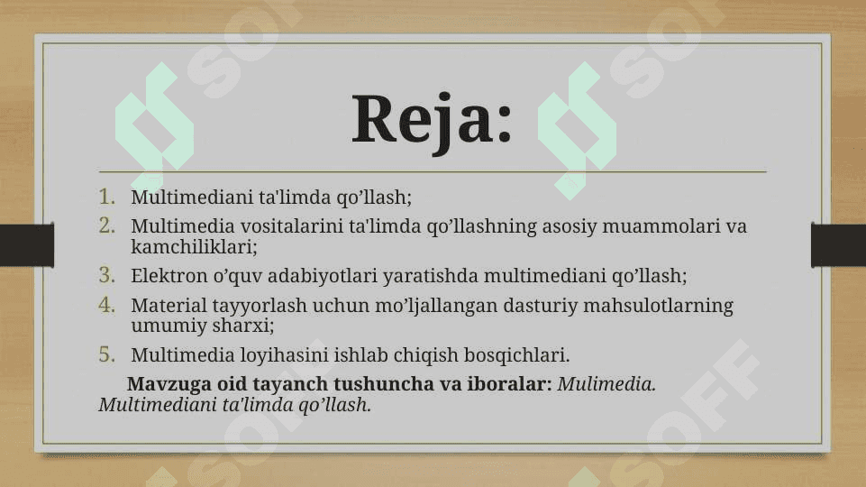Multimedia mahsulotlarini yaratishning asoslari 2