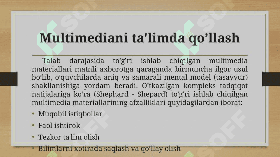 Multimedia mahsulotlarini yaratishning asoslari 3
