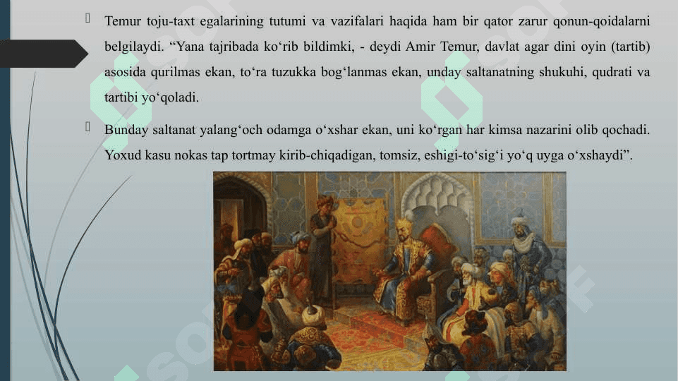 TARIXIY MANBALAR TARKIBIDAGI ADABIYOT TEMUR TUZUKLARI 8