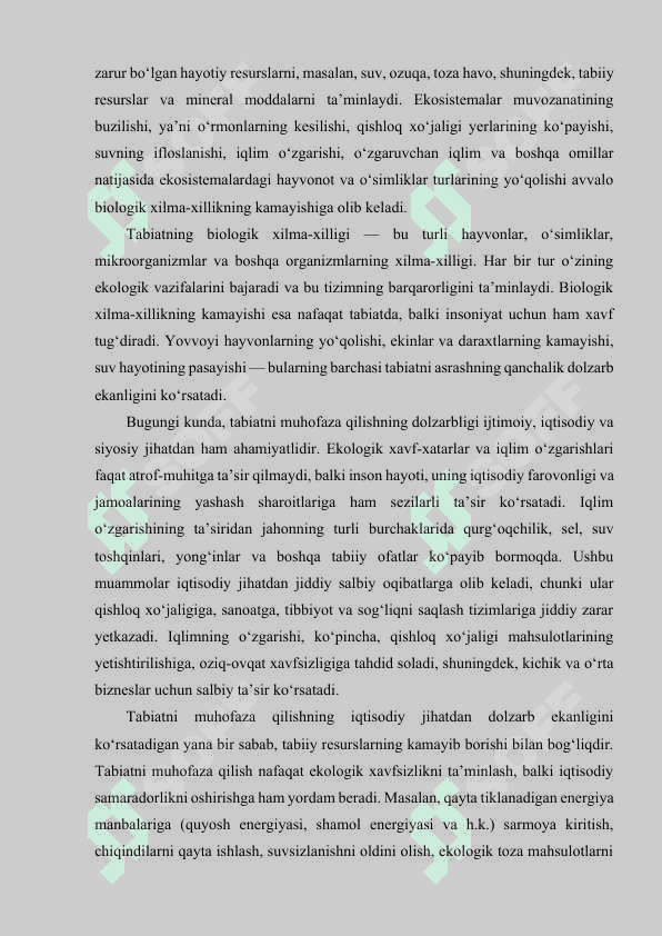 Tabiatni muhofaza qilish 3