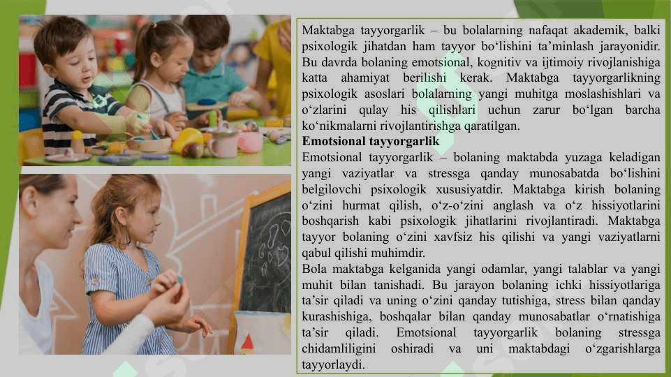 Bolaning maktabga tayyorgarligining psixodiagnostikasi 4