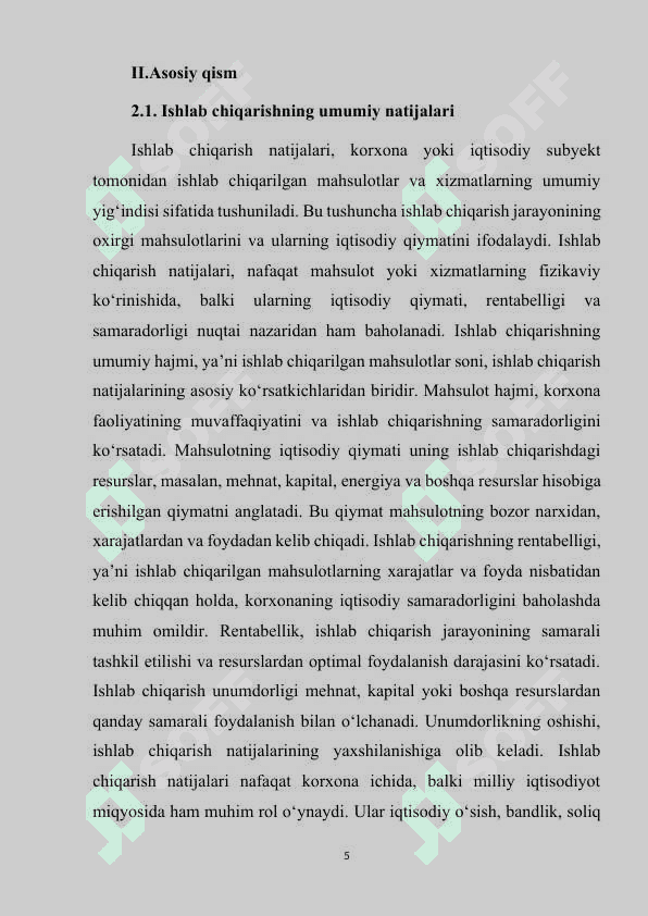 Ishlab chiqarishning umumiy va pirovard natijalari 5