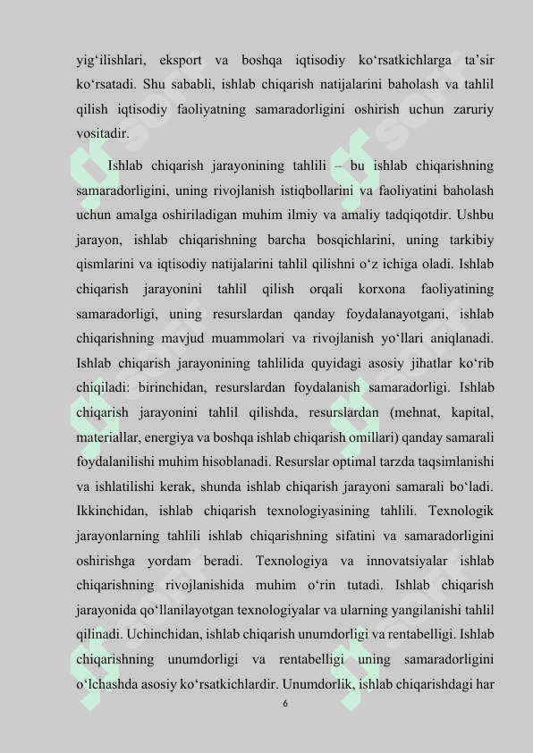 Ishlab chiqarishning umumiy va pirovard natijalari 6