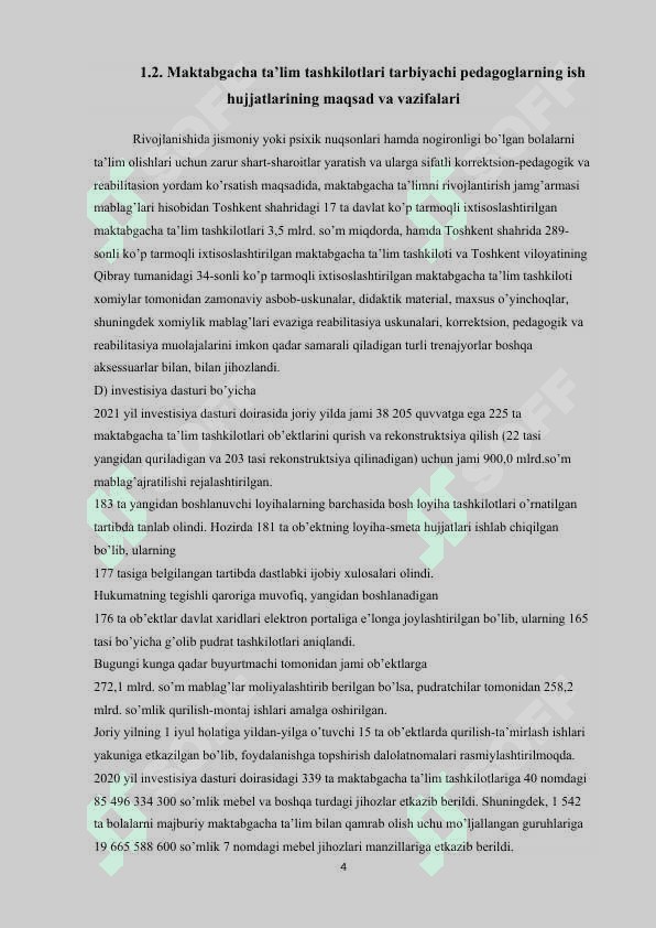 MAKTABGACHA TA’LIM TASHKILOTLARI TARBIYACHI PEDAGOGLARNING ISH HUJJATLARI 4
