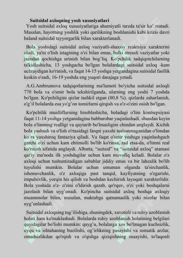 Xulqi og‘ishgan bolalar psixologiyasi 5