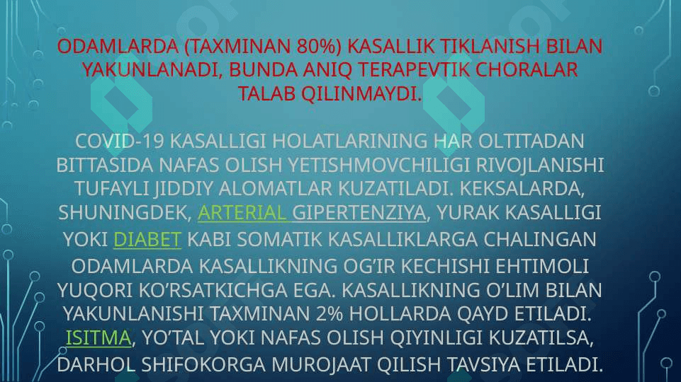 KORONAVIRUS (COVID-19) KASALLIGI 7