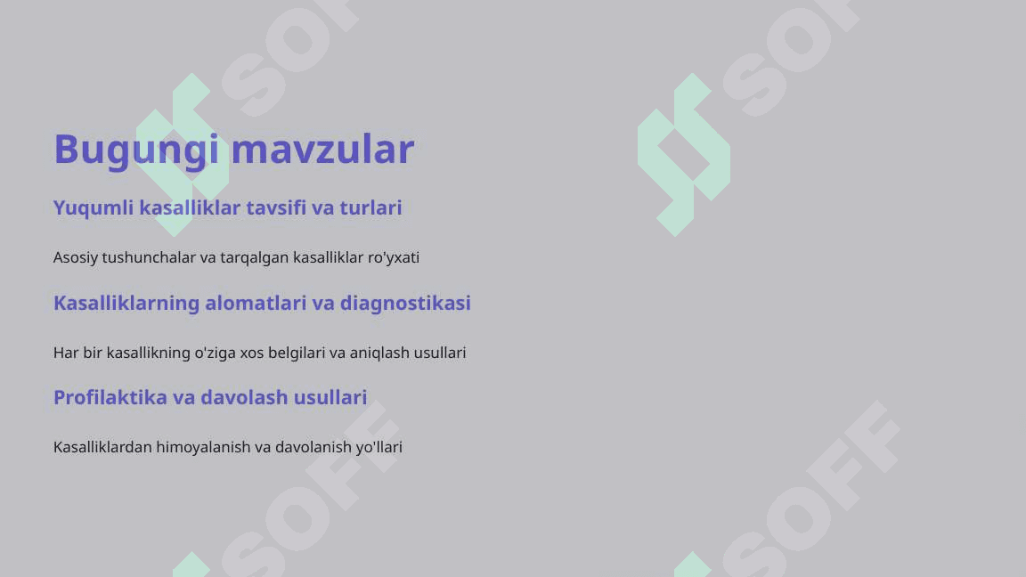 O'tkir yuqumli kasalliklar simptomlar va profilaktika 2