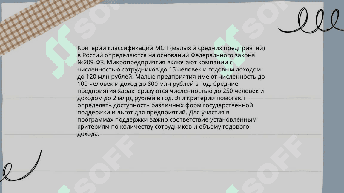 Разновидности МСП 4