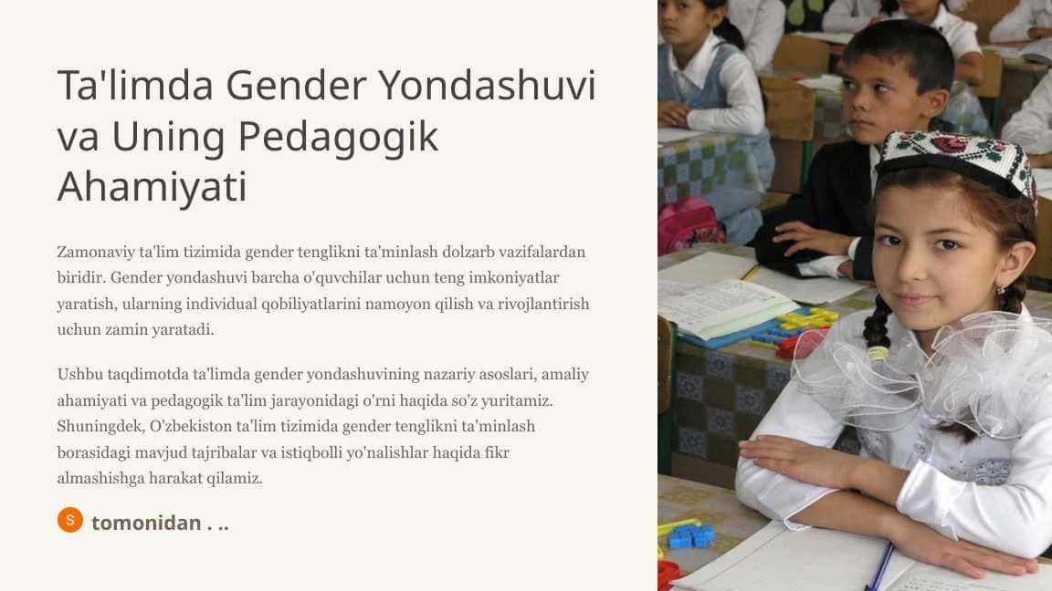 Ta'limda Gender Yondashuvi va Uning Pedagogik Ahamiyati