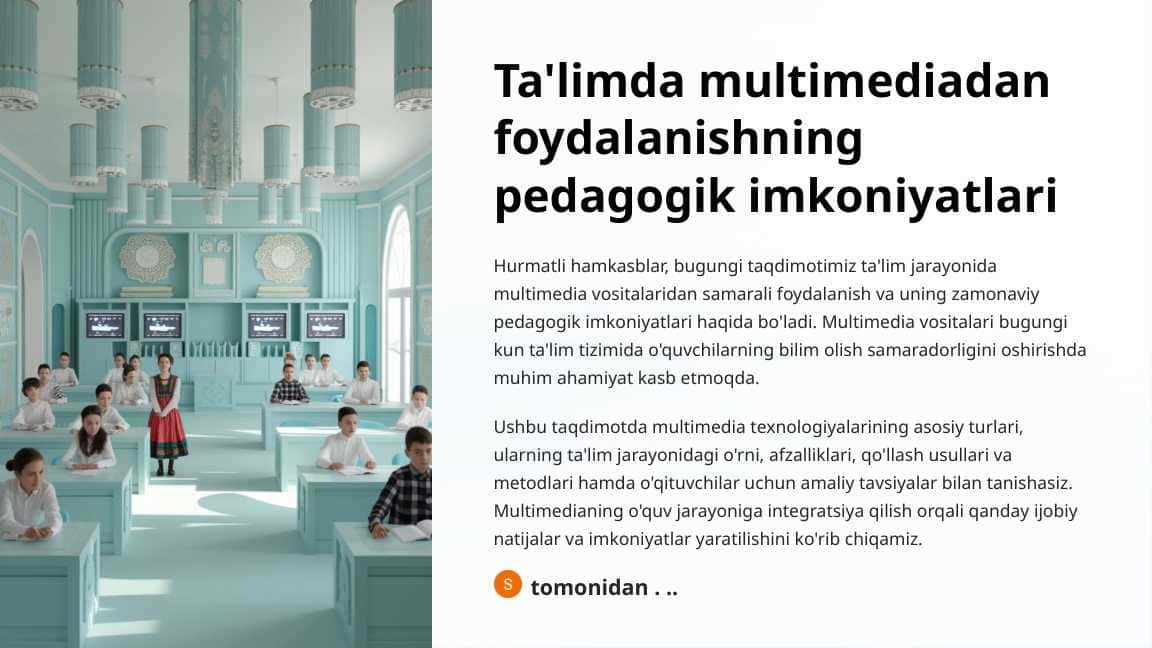 Ta'limda multimediadan foydalanishning pedagogik imkoniyatlari