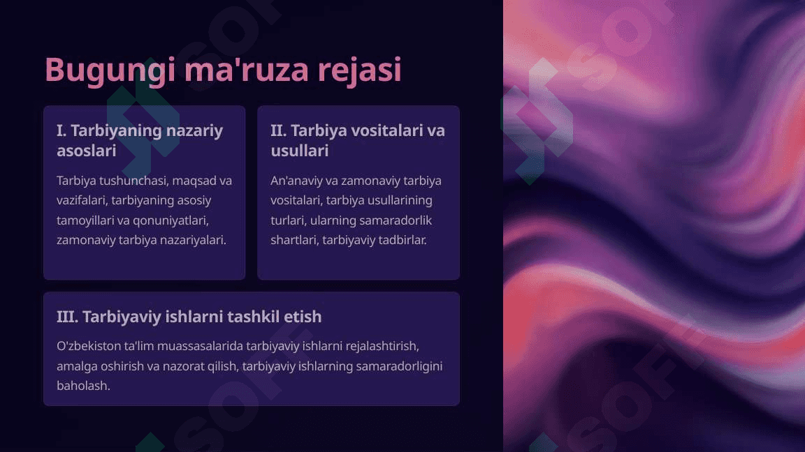 Tarbiyaning Pedagogik Asoslari va Vositalari 2
