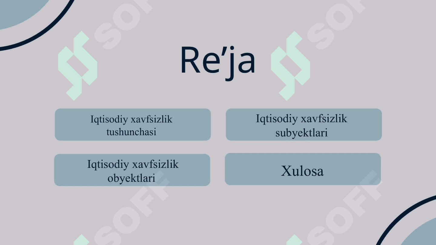 Iqtisodiy xavfsizlik obyektlari va subyektlari 2