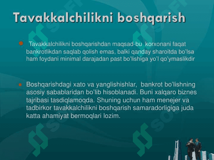 Tavakkalchilikni boshqarish 3