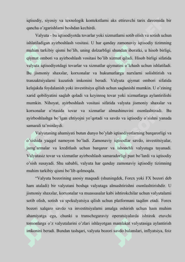 Xalqaro valyuta tizimi va uning o’zgarishi 6