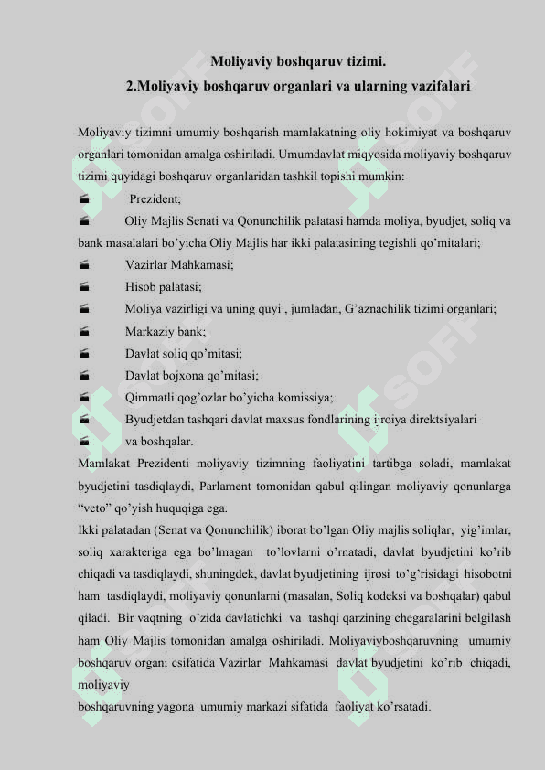 Molıya boshqaruv organları va ularnıng vazıfaları 7