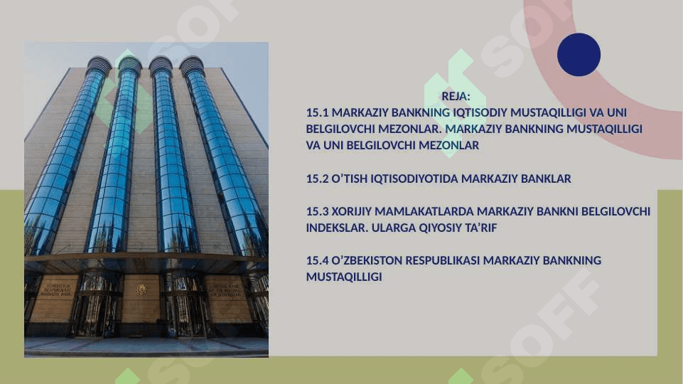 MARKAZIY BANKNING MUSTAQILLIGI 2