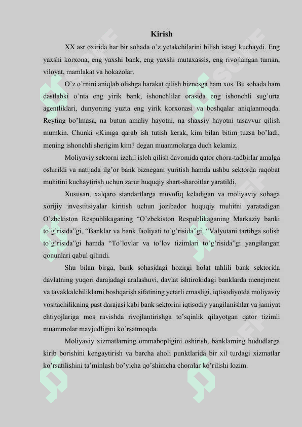 Banklarni kreditlash reytingini aniqlash 2