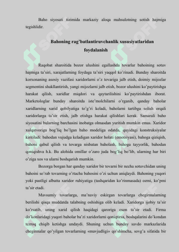 Korxonaning baho siyosati 5