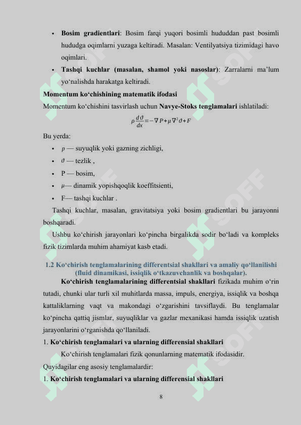 Ko‘chirish tenglamasi uchun monoton ayirmali sxemalar va ularning tahlili 8