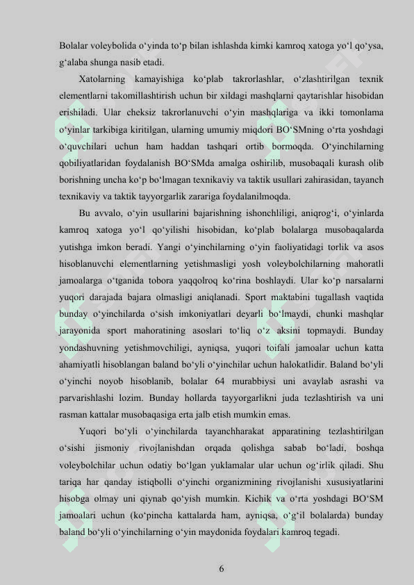 SPORT TAYYORGARLIGI GURUHLARI VA TAYYORGARLIK JARAYONINI REJALASHTIRISH 6
