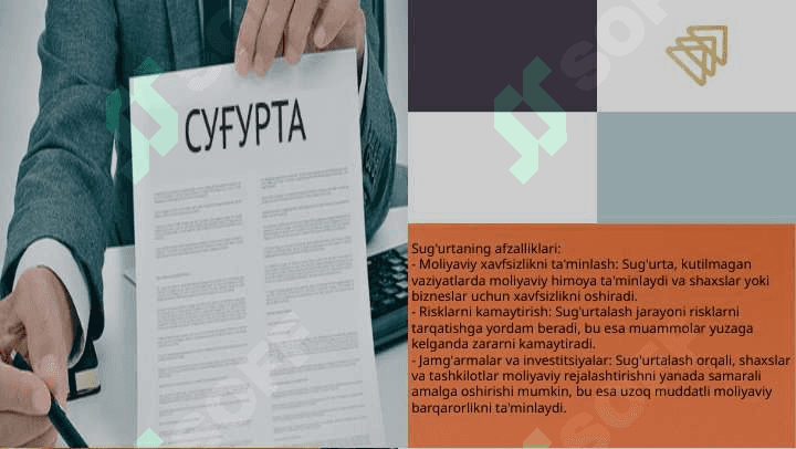 Sug'urta . Sug'urtaning asosiy tushunchalari 7