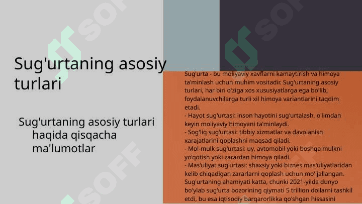 Sug'urta . Sug'urtaning asosiy tushunchalari 8