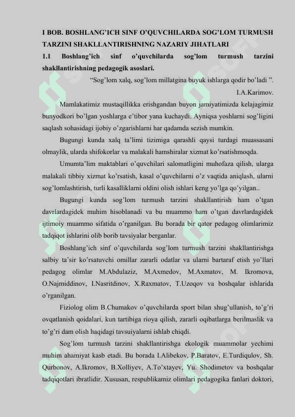 BOSHLANGICH SINF O’QUVCHILARIDA SOG’LOM TURMUSH TARZINI SHAKLLANTIRISH 4