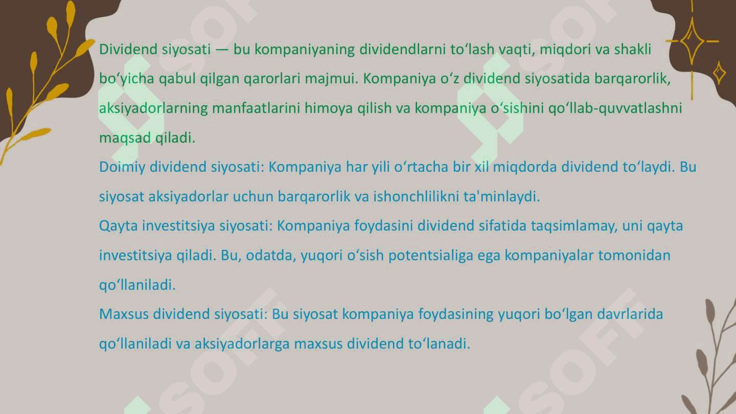Dvident tushunchasi 4