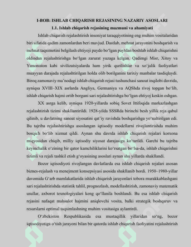 ISHLAB CHIQARISH REJASI 5