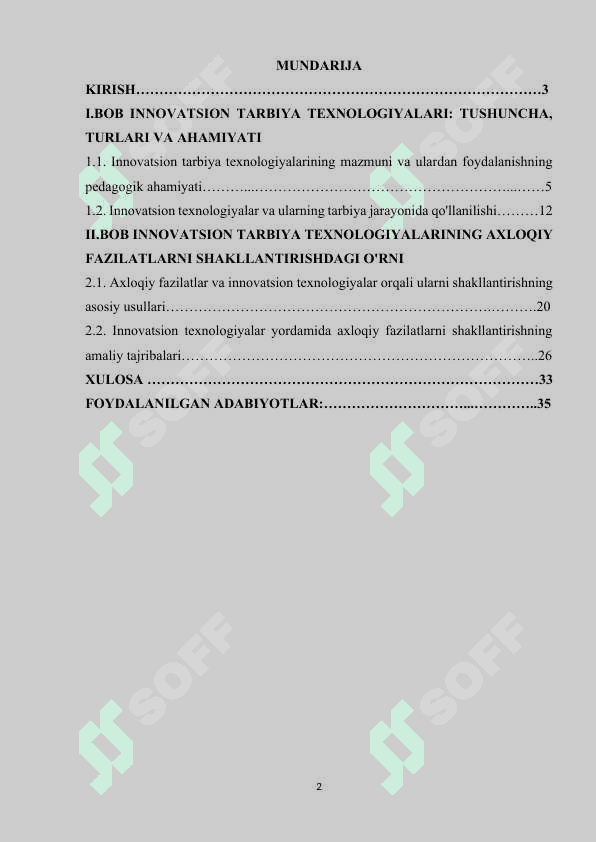 INNOVATSION TARBIYA TEXNOLOGIYALARINING AXLOQIY FAZILATLARNI SHAKLLANTIRISHDAGI O'RNI 2