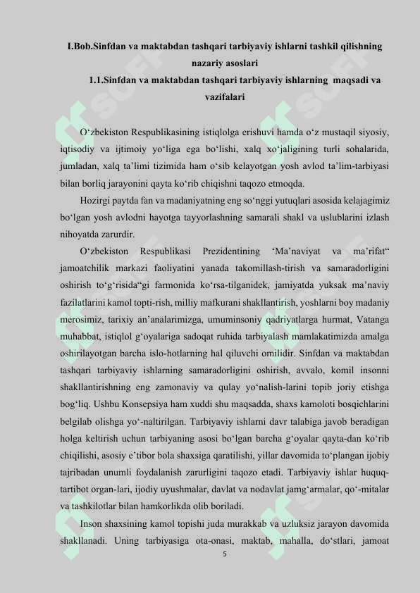Maktabdan tashqari ta'lim muassasalarining ish faoliyati va yoshlar tarbiyasidagi o'rni 5
