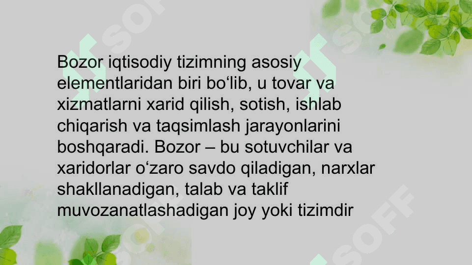 Bozor va uning tuzilishi 2