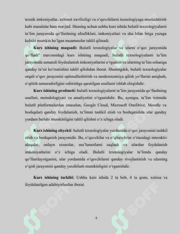 Bulutli texnologiyalar va ularni oʻquv jarayonida qoʻllash 4