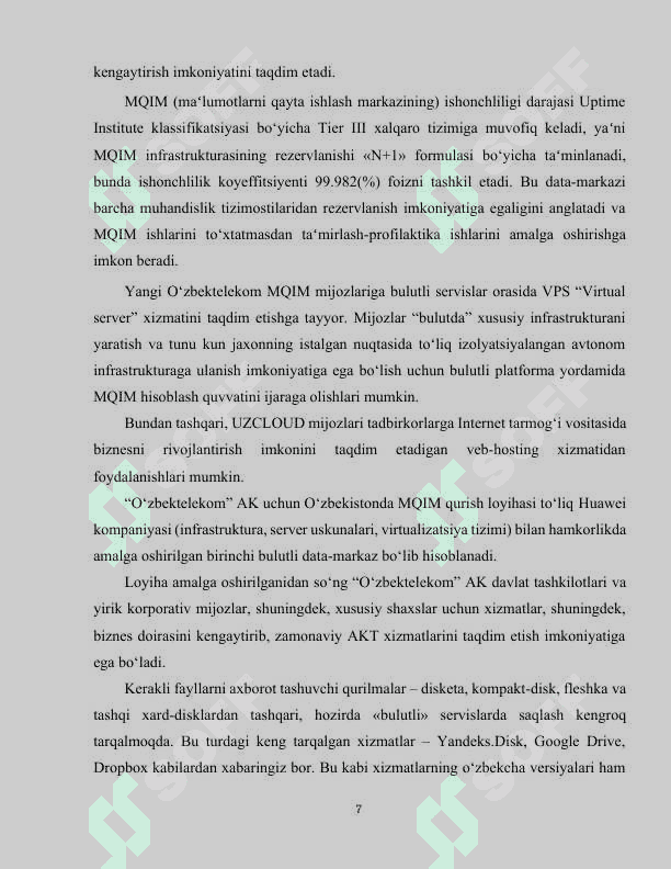 Bulutli texnologiyalar va ularni oʻquv jarayonida qoʻllash 7