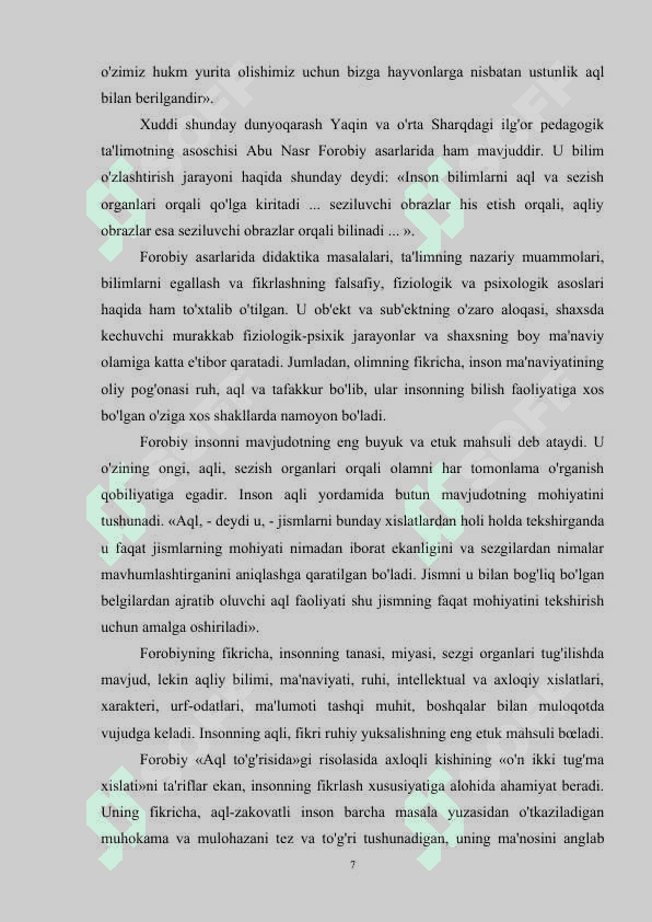 BADIIY ASARLAR ASOSIDA BOSHLANG‘ICH SINF O‘QUVCHILARINI MUSTAQIL FIKRLASHGA O‘RGATISH METODIKASI 7