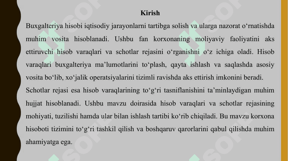 Bugalteriya hisobining hisob varaqalari va schot rejasi 3