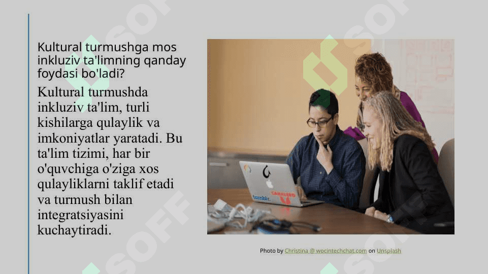 Inklyuziv taʼlimning butun jahonda e'tirof etilishining mohiyati va bu ta'lim tizimining hamma uchun ochiqligi 4