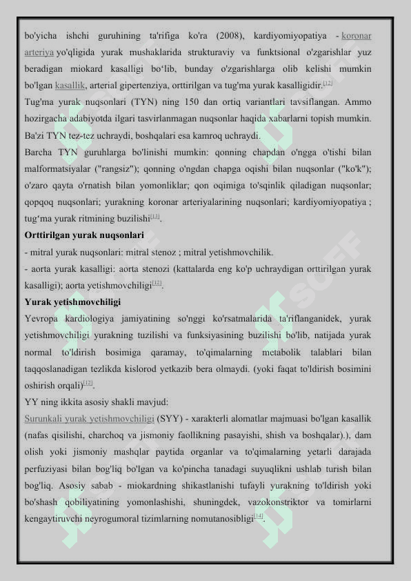 YURAK QON TOMIR TIZIMI KASALLIKLARI BO'YICHA DIAGNOZLAR 4
