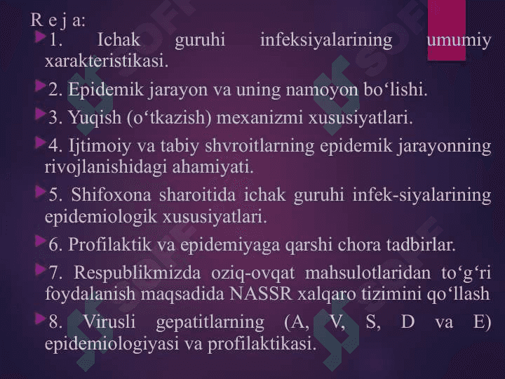 Ichak infeksiyalari, enteral virusli gepatitlar epidemiologiyasi va profilaktikasi 3